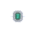 Load image into Gallery viewer, Classic Emerald and Diamond Ring