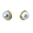 Load image into Gallery viewer, Pearl and Diamond Earrings