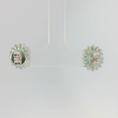 Load image into Gallery viewer, Oval Emerald and Diamond Earrings