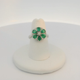 Load image into Gallery viewer, Emerald Flower Ring