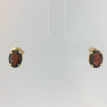 Load image into Gallery viewer, Oval Garnet Earrings