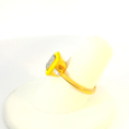Load image into Gallery viewer, Vibrant Yellow Enamel & Diamond Ring