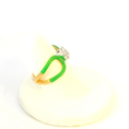 Load image into Gallery viewer, Green Enemal & Diamond Gold Ring