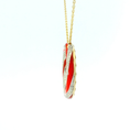 Load image into Gallery viewer, Red Enamel & Diamond Necklace with Pendant