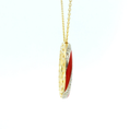 Load image into Gallery viewer, Red Enamel & Diamond Necklace with Pendant