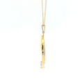 Load image into Gallery viewer, Vibrant Pink Enamel & Diamond Set Gold Pendant