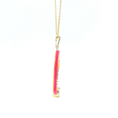 Load image into Gallery viewer, Vibrant Pink Enamel & Diamond Set Gold Pendant