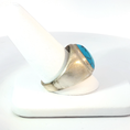 Load image into Gallery viewer, Sterling Silver Signet Ring with Oval Turquoise Cabochon