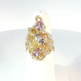 Load image into Gallery viewer, Cocktail Ring with Purple Sapphires