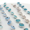 Load image into Gallery viewer, Silver Chain Bracelet with Round Cabochon Turquoise Accents