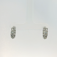 Load image into Gallery viewer, Princess-Cut CZ White Gold Hoop Earrings