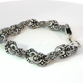 Load image into Gallery viewer, Sterling Silver Chain Bracelet with Intricate Drawings and Words