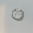 Load image into Gallery viewer, Silver Hoop Earrings with Round Brilliant CZ