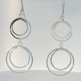 Load image into Gallery viewer, Sterling Silver Double Circle Dangle Earrings