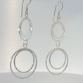 Load image into Gallery viewer, Sterling Silver Double Circle Dangle Earrings