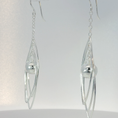 Load image into Gallery viewer, Sterling Silver Triple Oval Dangle Earrings with Spherical Accent