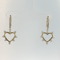 Load image into Gallery viewer, Yellow Gold Diamond Heart Dangle Earrings