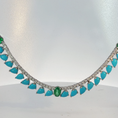 Load image into Gallery viewer, Diamond and Turquoise Charm Necklace in White Gold