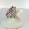 Load image into Gallery viewer, White Gold Cocktail Ring with Reddish Orange Morganite Gemstone