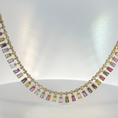 Load image into Gallery viewer, Yellow Gold Chain Necklace with Emerald Cut Green Tourmaline