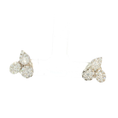 Load image into Gallery viewer, White Gold Stud Earrings with Diamond Cluster Design