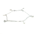 Load image into Gallery viewer, Elegant Silver Chain Anklet with Round Brilliant Diamonds