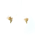 Load image into Gallery viewer, Emerald Cactus Stud Earrings in Yellow Gold
