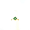 Load image into Gallery viewer, Yellow Gold Ring with Clover Emerald Design