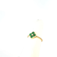 Load image into Gallery viewer, Yellow Gold Ring with Clover Emerald Design