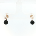 Load image into Gallery viewer, Lustrous Round Pearl Drop Earrings in Polished Rose Gold