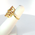 Load image into Gallery viewer, Yellow Gold Geometric Cocktail Ring with Dual Opals