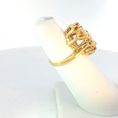 Load image into Gallery viewer, Yellow Gold Geometric Cocktail Ring with Dual Opals