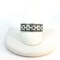 Load image into Gallery viewer, Silver Brick Pattern Band Ring with Beaded Edges