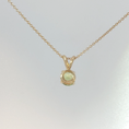 Load image into Gallery viewer, Round Cut Peridot Solitaire Pendant in Yellow Gold