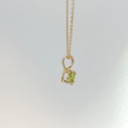 Load image into Gallery viewer, Round Cut Peridot Solitaire Pendant in Yellow Gold
