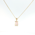 Load image into Gallery viewer, Emerald-Cut Pink Tourmaline Pendant Necklace in Yellow Gold