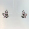 Load image into Gallery viewer, Vivid Pink Sapphire Cluster Earrings in White Gold