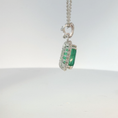 Load image into Gallery viewer, Emerald-Cut Emerald Halo Pendant