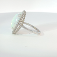 Load image into Gallery viewer, White Gold Oval Opal Halo Cocktail Ring