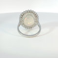 Load image into Gallery viewer, White Gold Oval Opal Halo Cocktail Ring