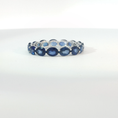 Load image into Gallery viewer, Oval Royal Blue Sapphire White Gold Eternity Ring