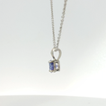 Load image into Gallery viewer, Round Tanzanite Solitaire Pendant in White Gold