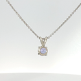Load image into Gallery viewer, Round Tanzanite Solitaire Pendant in White Gold