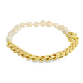 Load image into Gallery viewer, Pearl and Cuban Link Gold Bracelet
