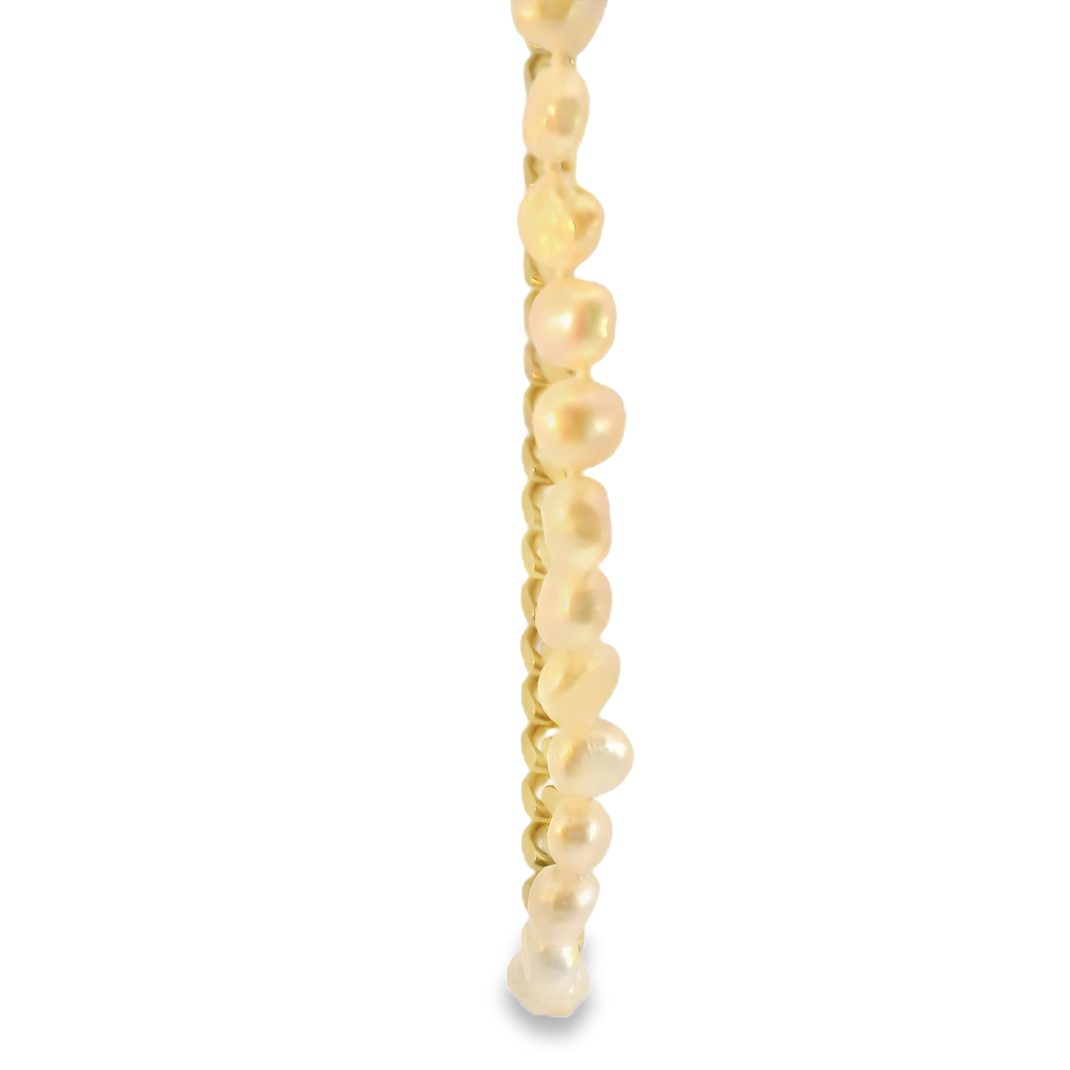 Gold-Plated Cuban and Pearl Necklace