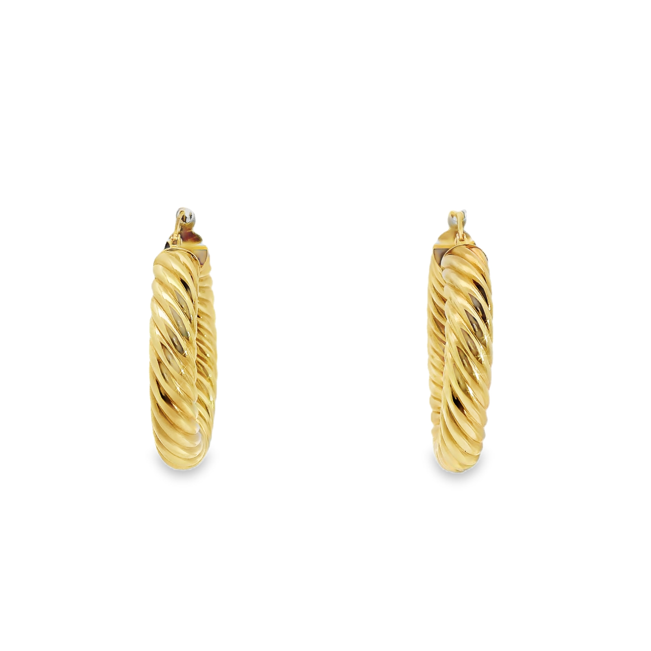 Gold Twisted Hoop Earrings