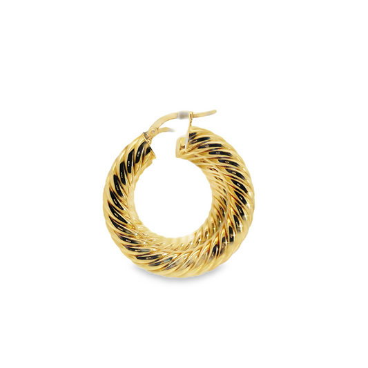 Gold Twisted Hoop Earrings