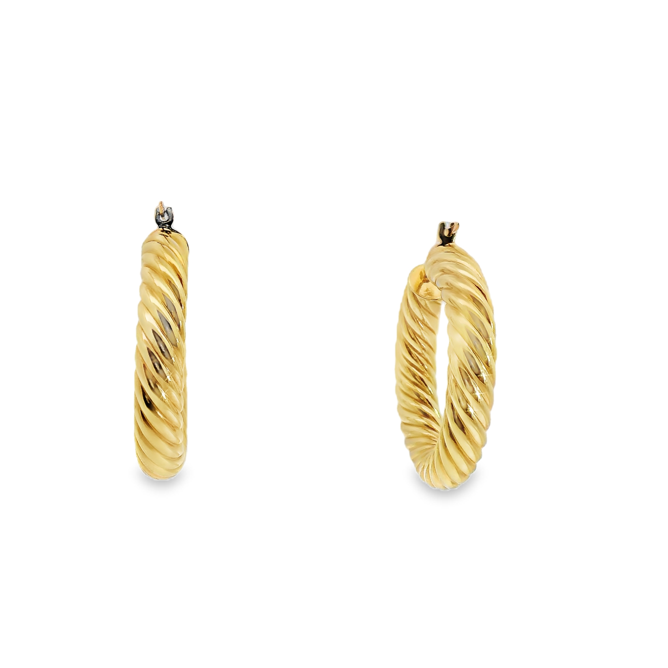 Gold Twisted Hoop Earrings