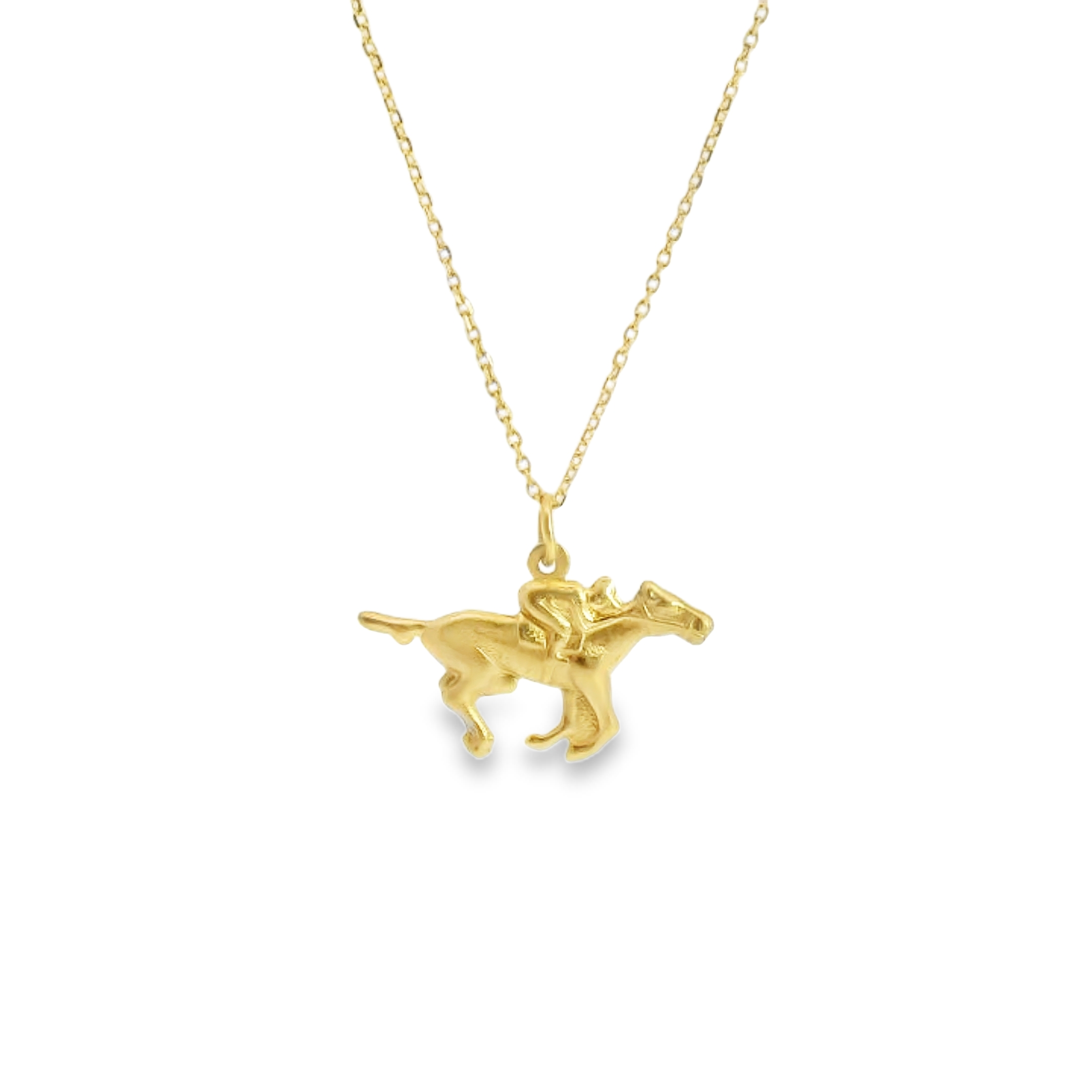 Horse And Jockey Pendant Necklace