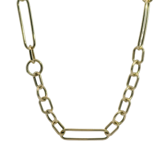 Gold Elongated Chain Necklace